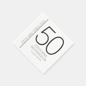 Modern Fifty and Fabulous Name Date 50th Birthday Serviette (Ecke)