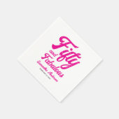 Modern Fifty and Fabulous Pink 50th Birthday Party Serviette (Ecke)