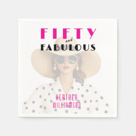 Modern Fifty and Fabulous Rosa Schwarz Serviette