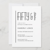 Modern Fifty & Fabulous Bold 50th Birthday Party Einladung (Vorderseite)