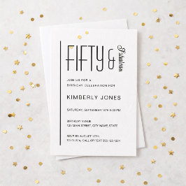 Modern Fifty & Fabulous Bold 50th Birthday Party Einladung