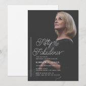 Modern Fifty & Fabulous Photo 50th Birthday Party Einladung (Vorne/Hinten)