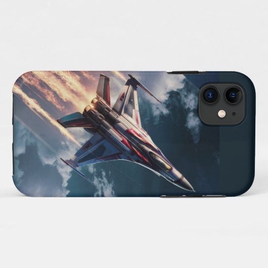 Modern Fighter Pilot Jet Case-Mate iPhone Hülle (Rückseite (Horizontal))