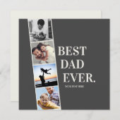 Modern Filmstrip Bester Vater je Foto Collage Card (Vorne/Hinten)