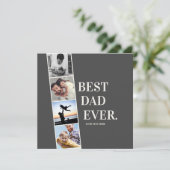 Modern Filmstrip Bester Vater je Foto Collage Card (Stehend Vorderseite)