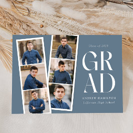 Modern Filmstrip Slate Blue 6 Foto Abschluss Ankündigung