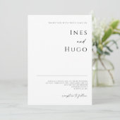 Modern Fine Line Signature Script Luxury Invite Save The Date (Stehend Vorderseite)