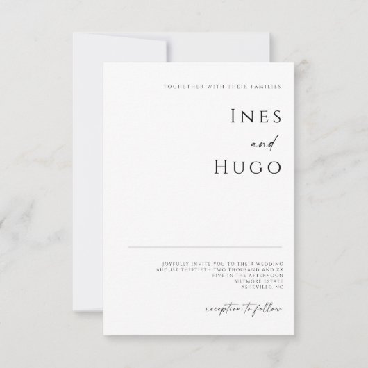 Modern Fine Line Signature Script Luxury Invite Save The Date (Vorderseite)