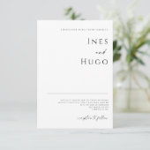 Modern Fine Line Signature Script Luxury Invite Save The Date (Stehend Vorderseite)