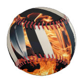 Modern Fire & Triple Stripe Bold Minimalist Baseball (Rückseite)