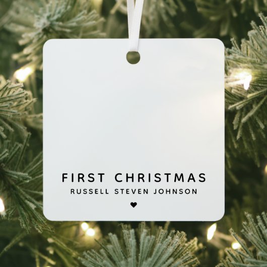 Modern First Christmas 5 Fotos Ornament Aus Metall (InSitu)