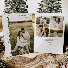 Modern First Christmas Engaged Photo Christmas Feiertagskarte