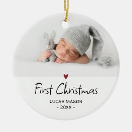 Modern First Christmas Foto Baby Keramik Ornament