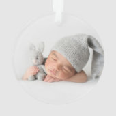 Modern First Christmas Foto Baby Ornament (Rückseite)