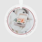 Modern First Christmas Mr. und Mrs. 2 Fotos Acryli Ornament (Rückseite)