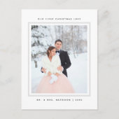 Modern First Christmas Mr. und Mrs. Foto Feiertagspostkarte (Vorderseite)
