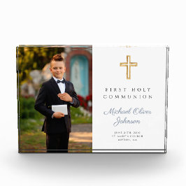 Modern First Heilige Communion Boy Picture Fotoblock