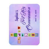 Modern First Heilige Kommunion farbenfrohe Kreuzze Magnet (Vertikal)