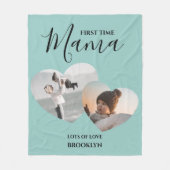 Modern First Mama | 2 Herz - Foto Fleecedecke (Vorderseite)