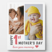 Modern First Mother's Day 2 Foto Collage Fotoplatte (Vorderseite)