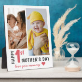 Modern First Mother's Day 2 Foto Collage Fotoplatte (Seite)