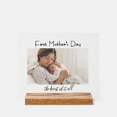 Modern  First Mother's Day Photo Acrylic Gift Acrylschild (Vorderseite)