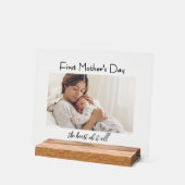 Modern  First Mother's Day Photo Acrylic Gift Acrylschild (Winkel)