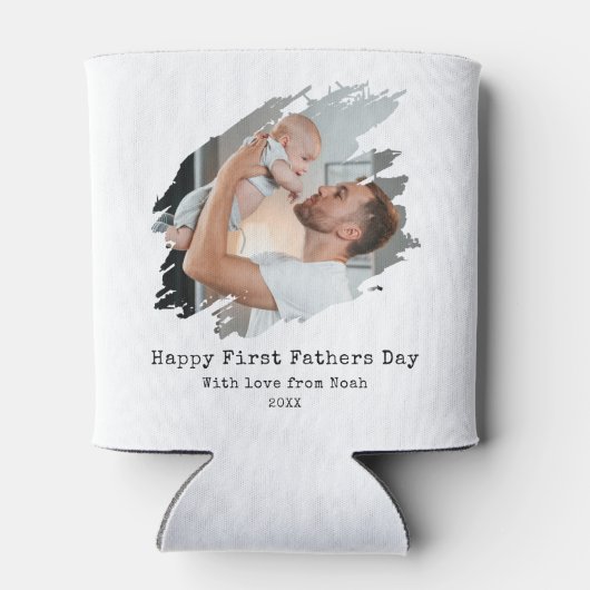 Modern First Vathers Day 2 Foto Dosenkühler (Rückseite)