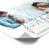 Modern First Vathers Day 2 Fotos Script Poster (Ecke)