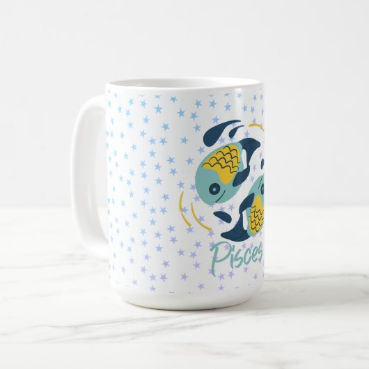 Modern Fisces Fish Zodiac Kaffeetasse (Vorderseite Links)
