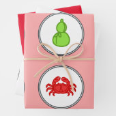 Modern Fish Prawn Crab Dice Game Wetten Matten Geschenkpapier Set (Beispiel)