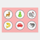 Modern Fish Prawn Crab Dice Game Wetten Matten Geschenkpapier Set (Vorderseite)