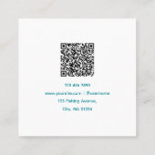Modern Fishing Business Card with QR Code Quadratische Visitenkarte (Rückseite)
