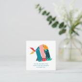 Modern Fishing Business Card with QR Code Quadratische Visitenkarte (Stehend Vorderseite)