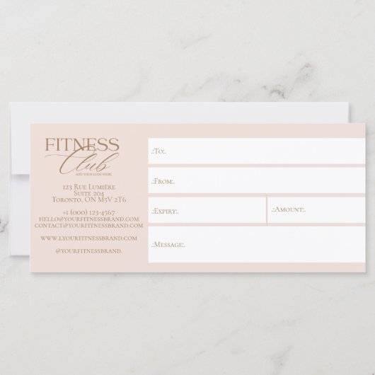 Modern Fitness Personal Trainer Gift Certificate (Rückseite)