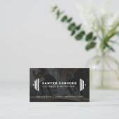 Modern fitness trainer business card with photo visitenkarte (Stehend Vorderseite)