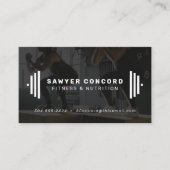 Modern fitness trainer business card with photo visitenkarte (Vorderseite)