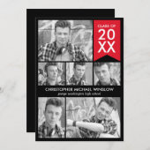 Modern Flag Abschluss Einladung - Rot (Vorne/Hinten)