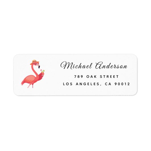 Modern Flamingo Baby Shower Return Address Label (Vorne)