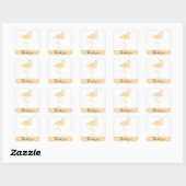 Modern Flamingo, danke, Square Sticker (Blatt)