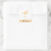 Modern Flamingo, danke, Square Sticker (Tasche)
