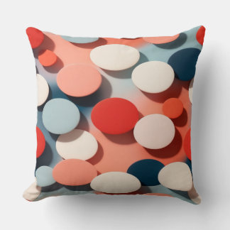 Modern Floating Circles Pattern Kissen