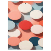 Modern Floating Circles Pattern Klemmbrett (Rückseite)