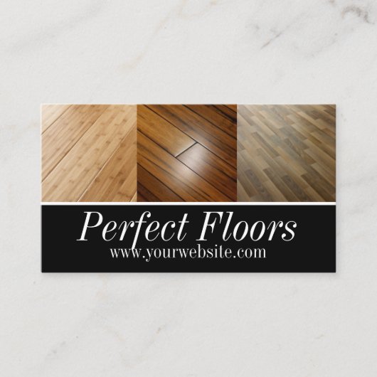 Modern Flooring Installation Hardwood Card Visitenkarte (Vorderseite)