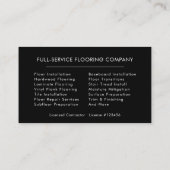 Modern Flooring Installation Visitenkarte (Rückseite)