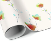 Modern Floral Abstract art flower watercolor Geschenkpapier (Rolleneckpunkt)