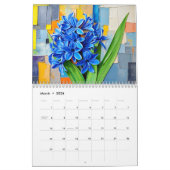 Modern Floral Abstract Seasonal Blooms with Geomet Kalender (Mär 2026)
