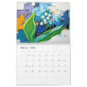 Modern Floral Abstract Seasonal Blooms with Geomet Kalender (Feb 2026)