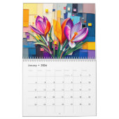 Modern Floral Abstract Seasonal Blooms with Geomet Kalender (Jan 2026)