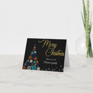 Modern, Floral and Bold Christmas Card Dankeskarte